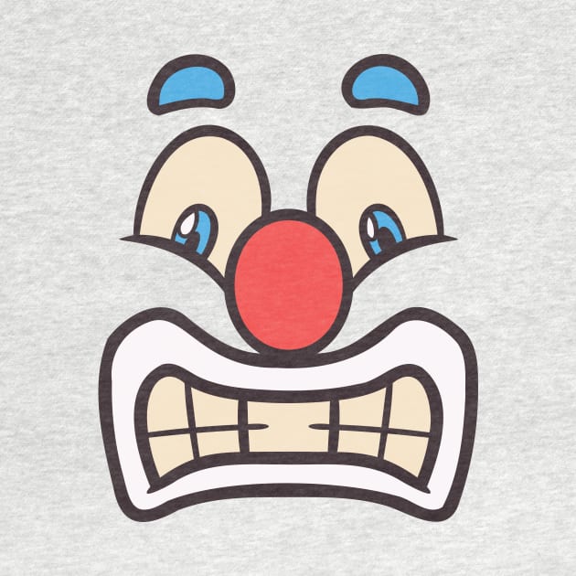 Funny Clown Face Cartoon Illustration by unlesssla